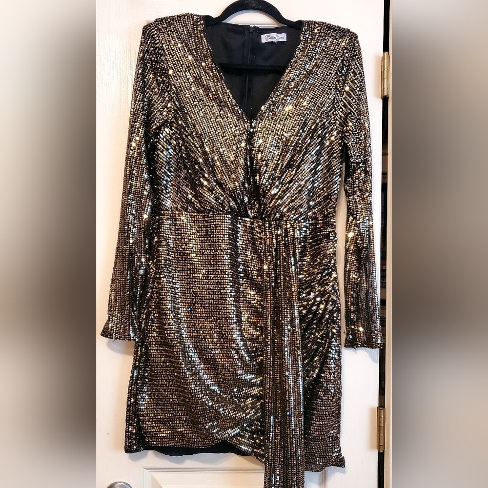 Sequin Black and Gold Dress